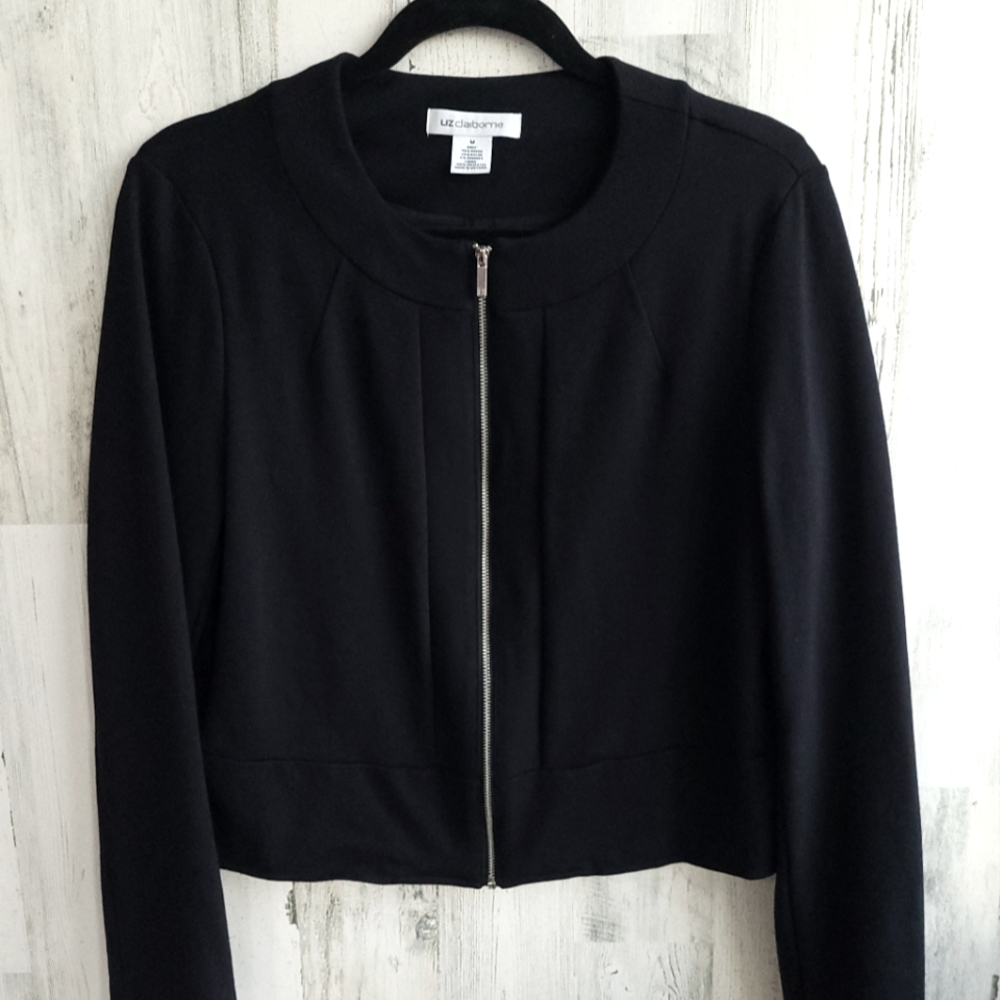 Silver Zip Black Blazer